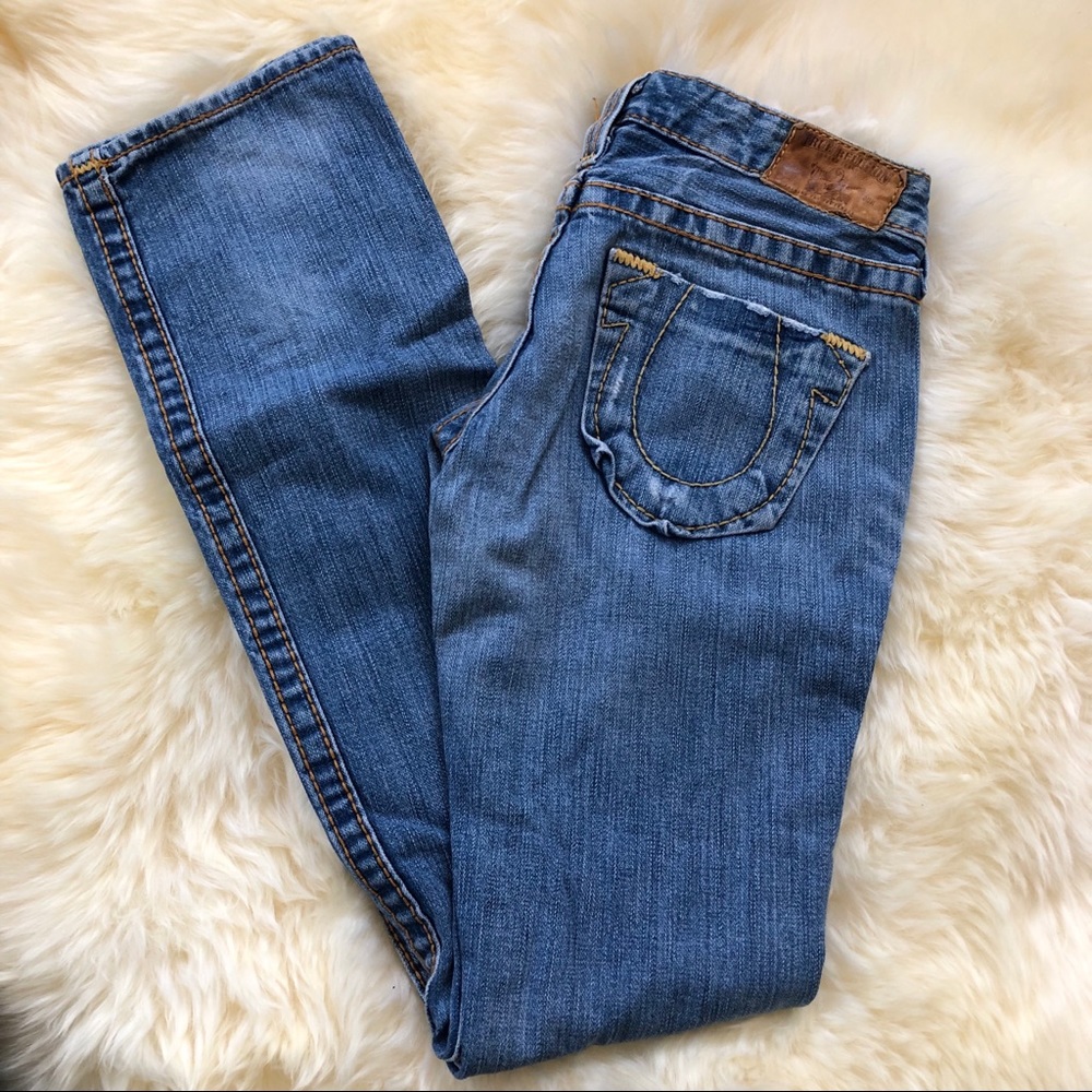True Religion 🔅 straight leg distressed denim
